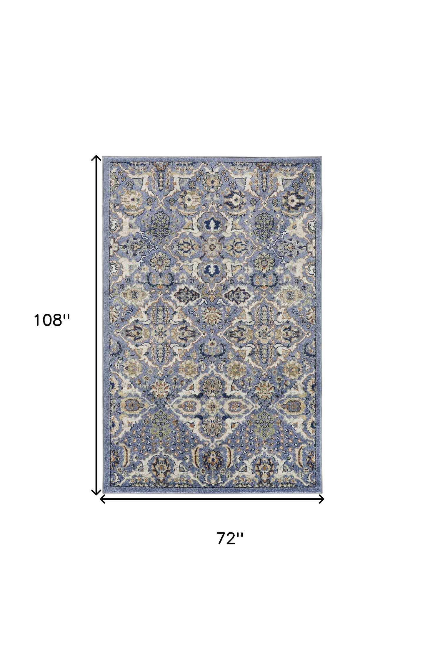 6' x 9' Green and Ivory Floral Power Loom Area Rug