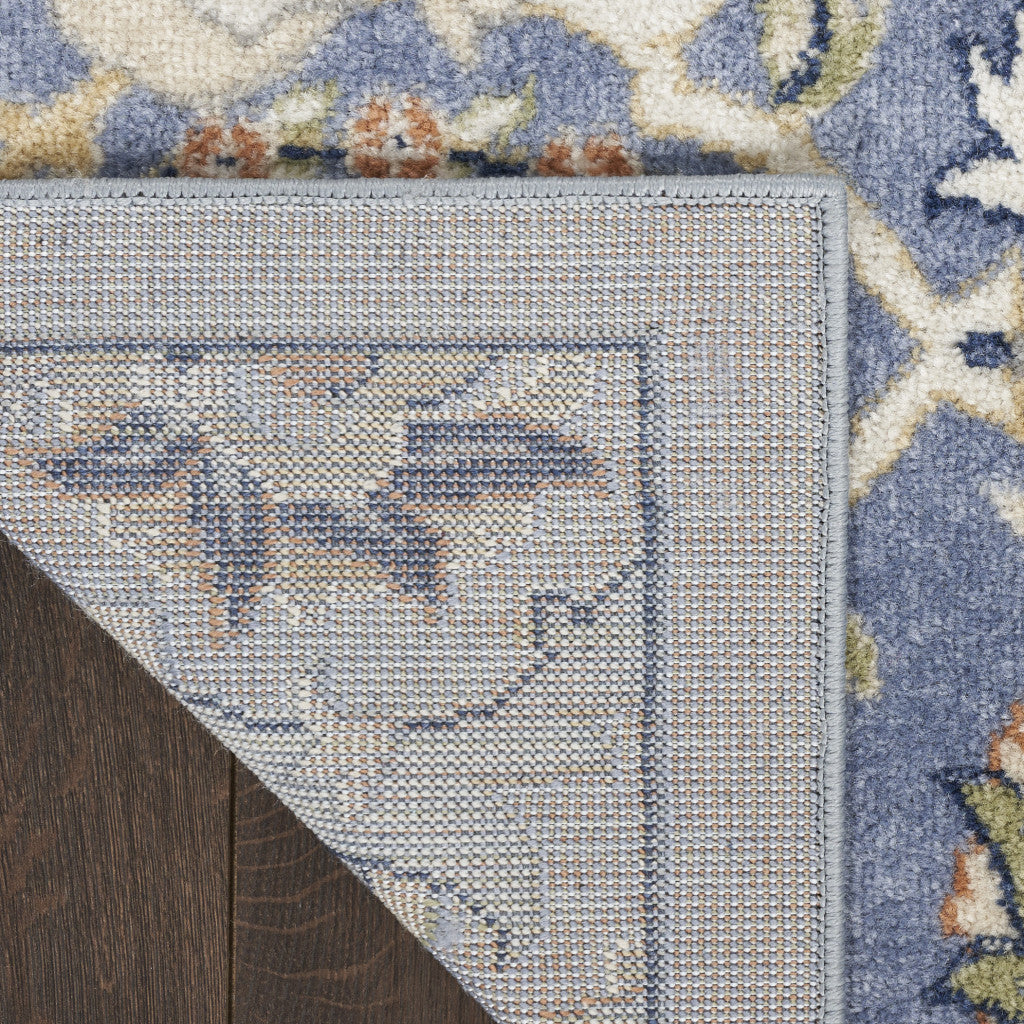 6' x 9' Green and Ivory Floral Power Loom Area Rug