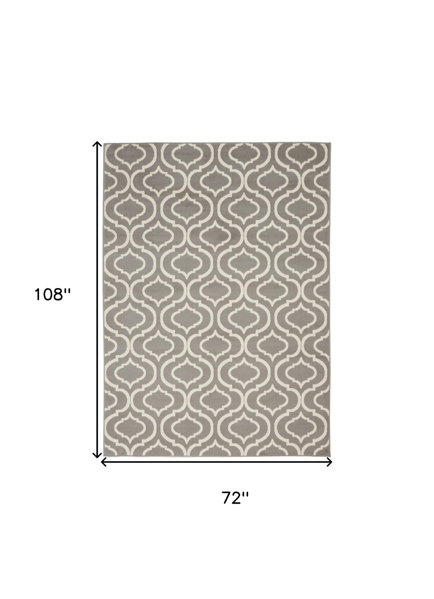 6' x 9' Gray Moroccan Power Loom Area Rug
