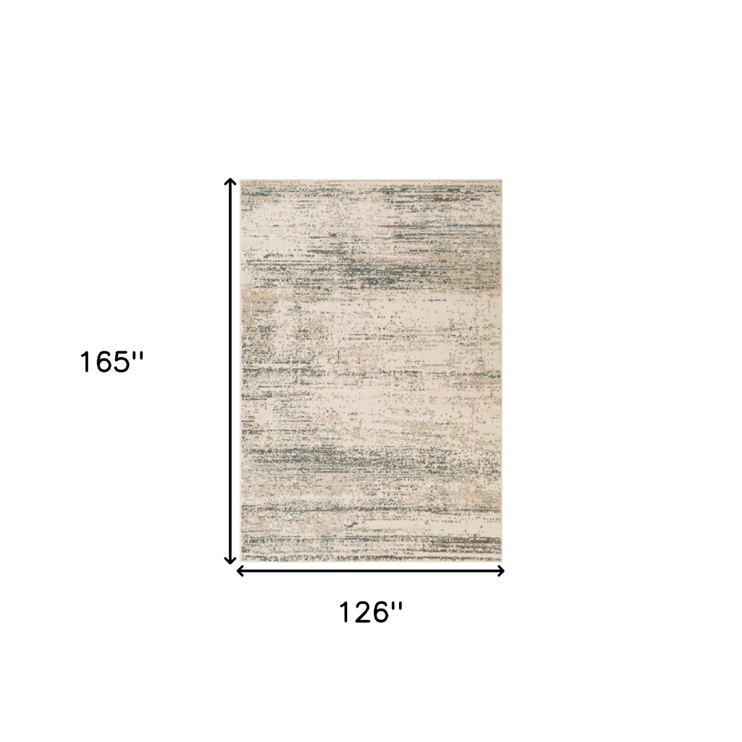 10' x 14' Ivory Striped Power Loom Area Rug