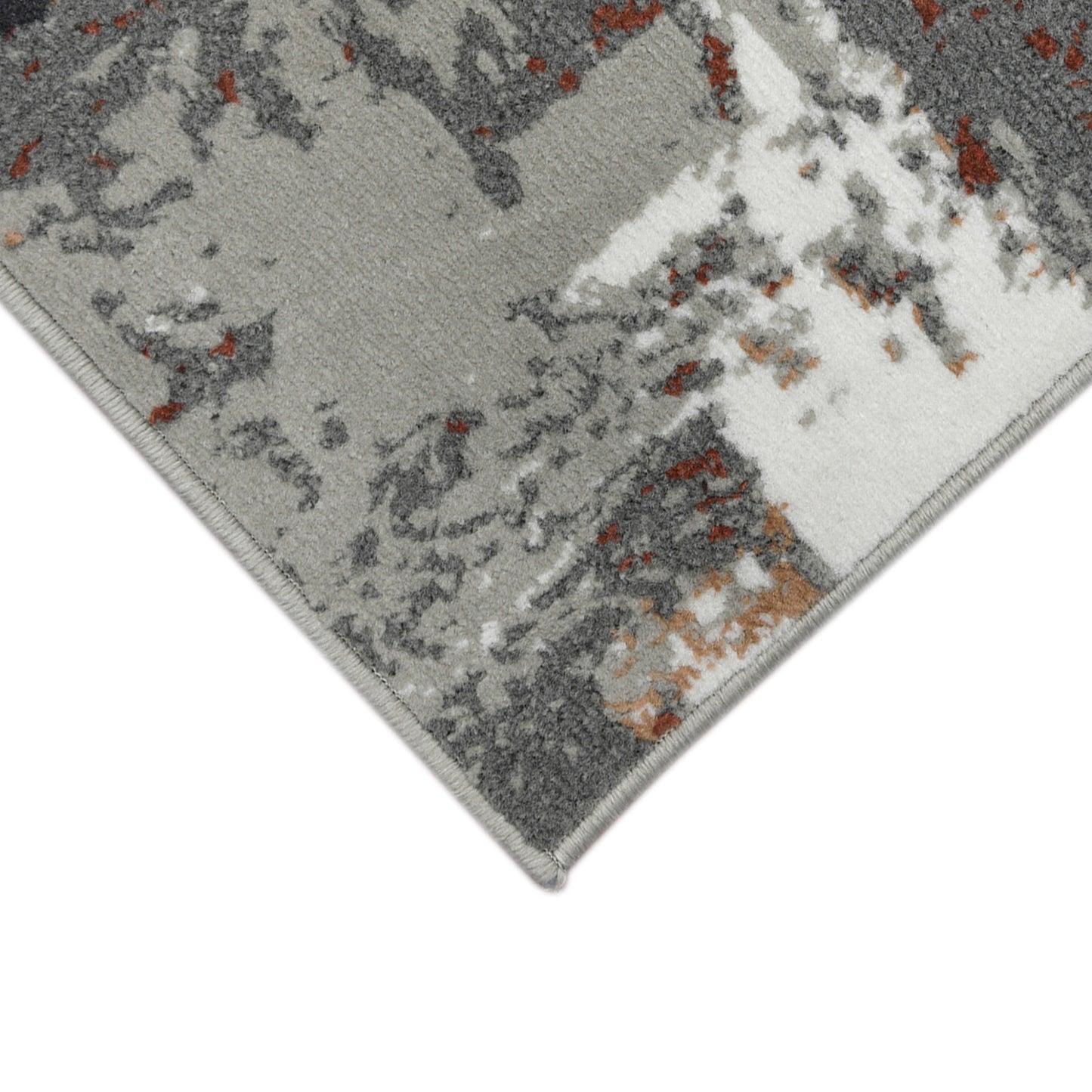 5' x 7' Rust Abstract Power Loom Area Rug