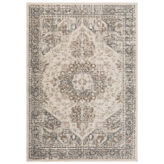 5' x 7' Beige Medallion Power Loom Area Rug
