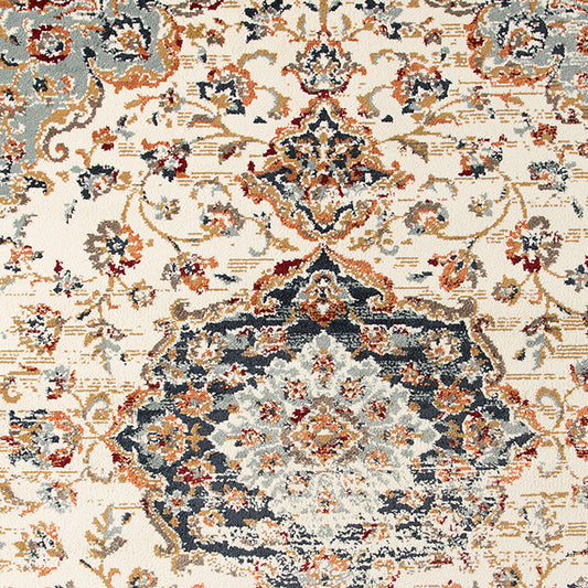 9' x 12' Ivory Medallion Power Loom Area Rug