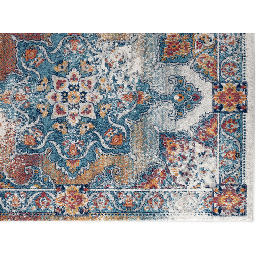 4' x 6' Orange Medallion Power Loom Area Rug
