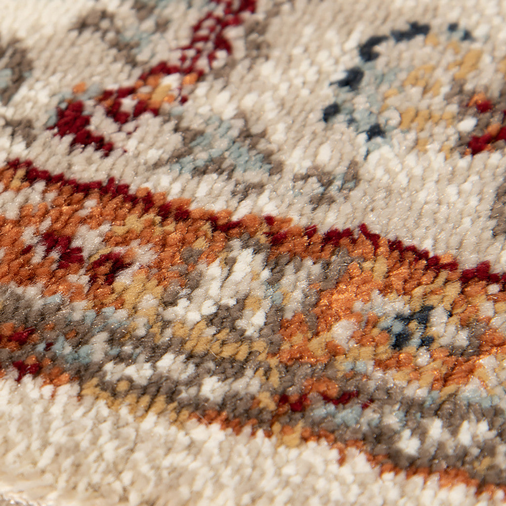 8' x 10' Beige Floral Medallion Power Loom Area Rug