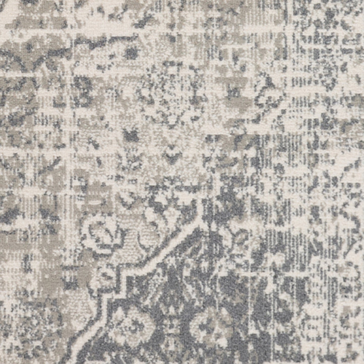 5' x 7' Gray Medallion Power Loom Area Rug