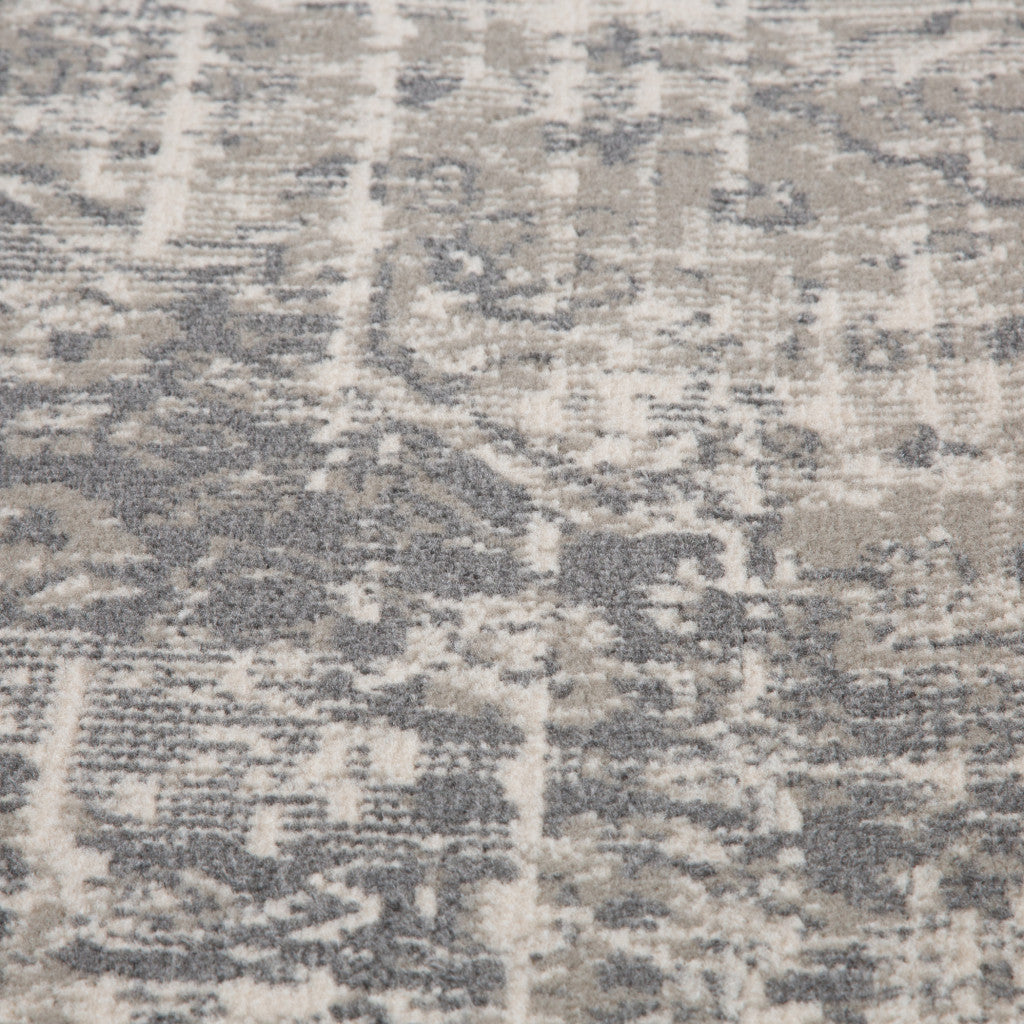5' x 7' Gray Medallion Power Loom Area Rug