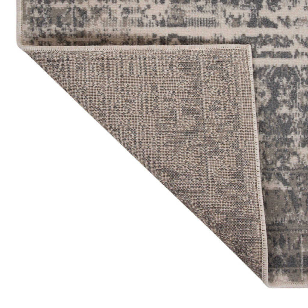 5' x 7' Gray Medallion Power Loom Area Rug