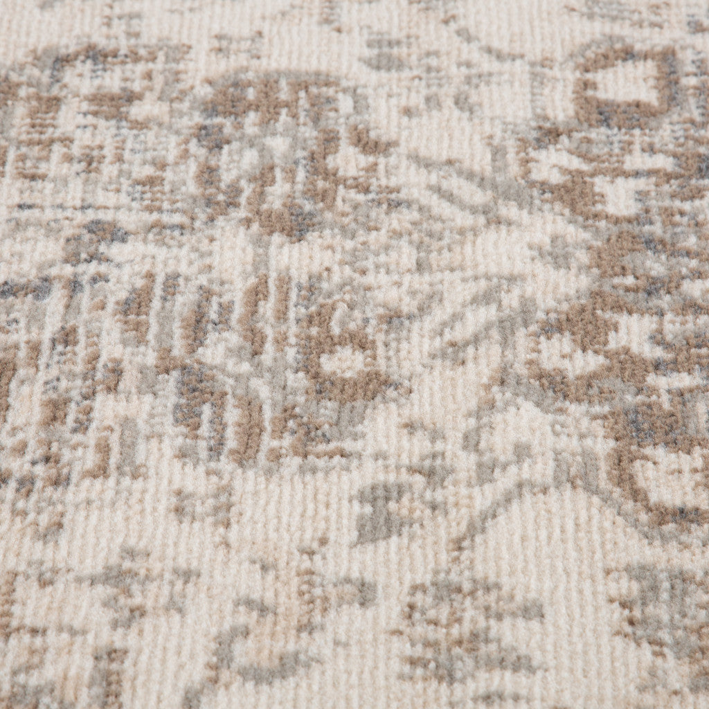 2' x 3' Beige Medallion Power Loom Area Rug