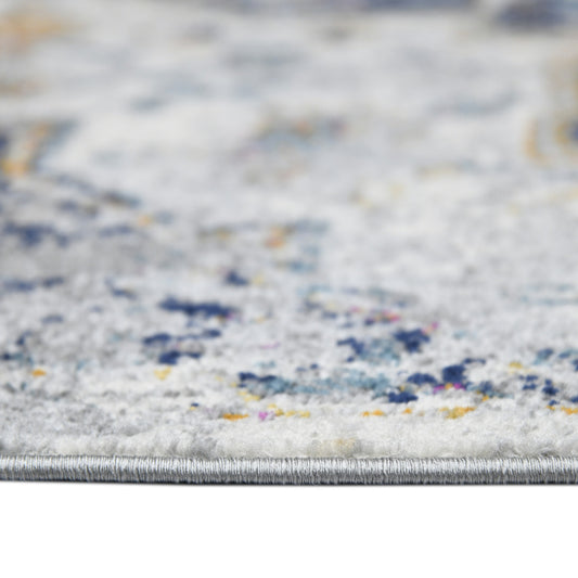 8' x 11' Gray Medallion Power Loom Area Rug