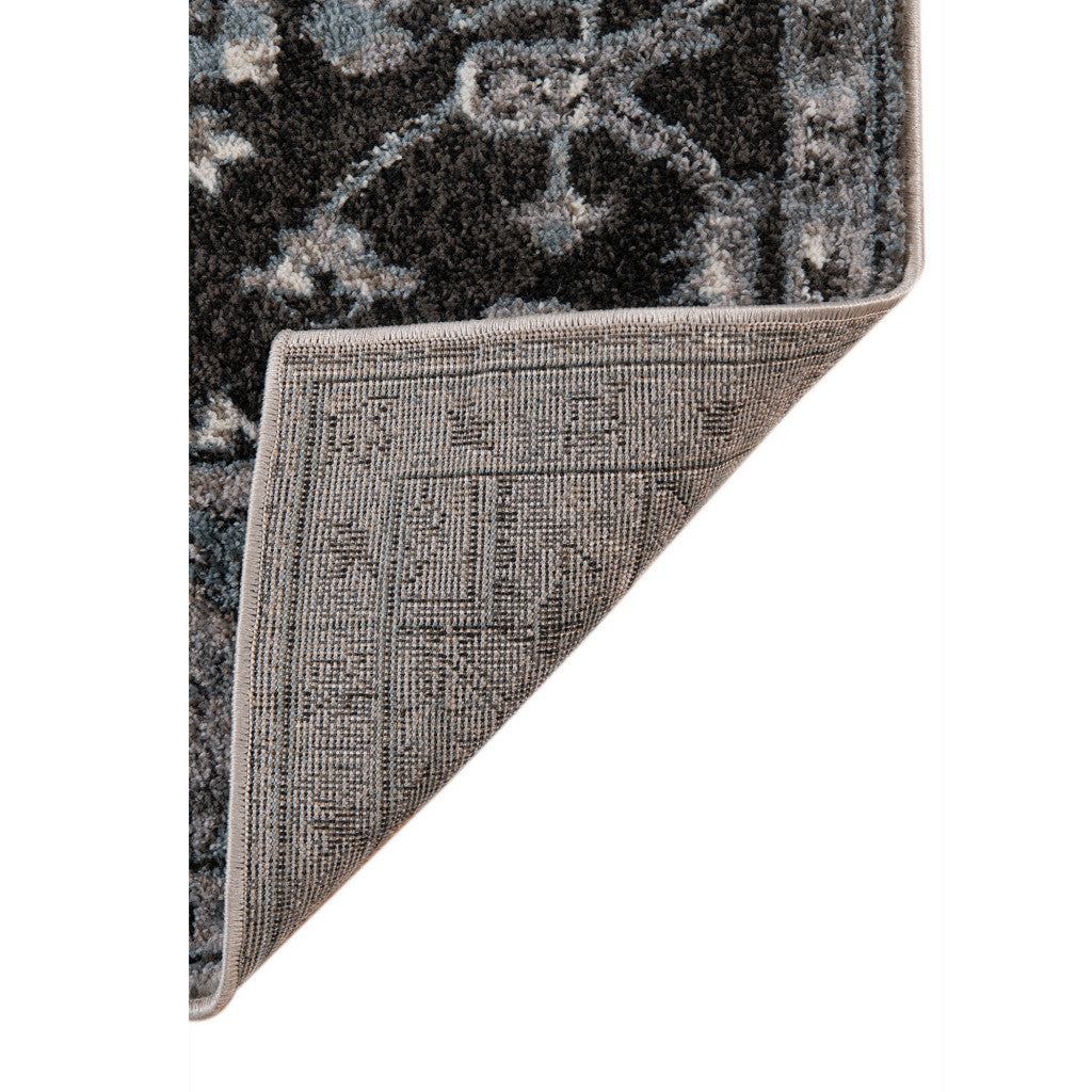 5' x 7' Gray Medallion Power Loom Area Rug