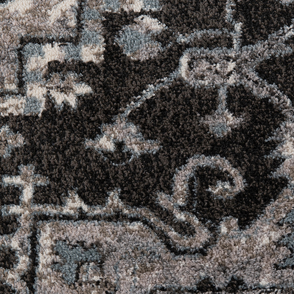 5' x 7' Gray Medallion Power Loom Area Rug