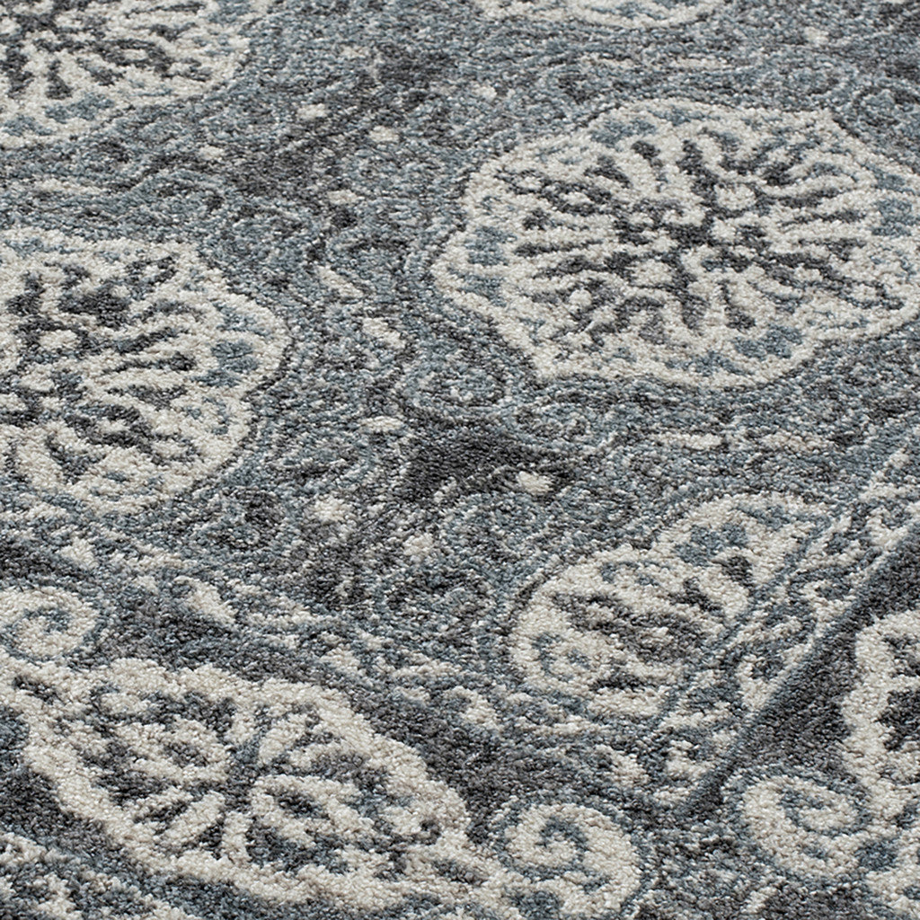 4' x 6' Blue Medallion Power Loom Area Rug