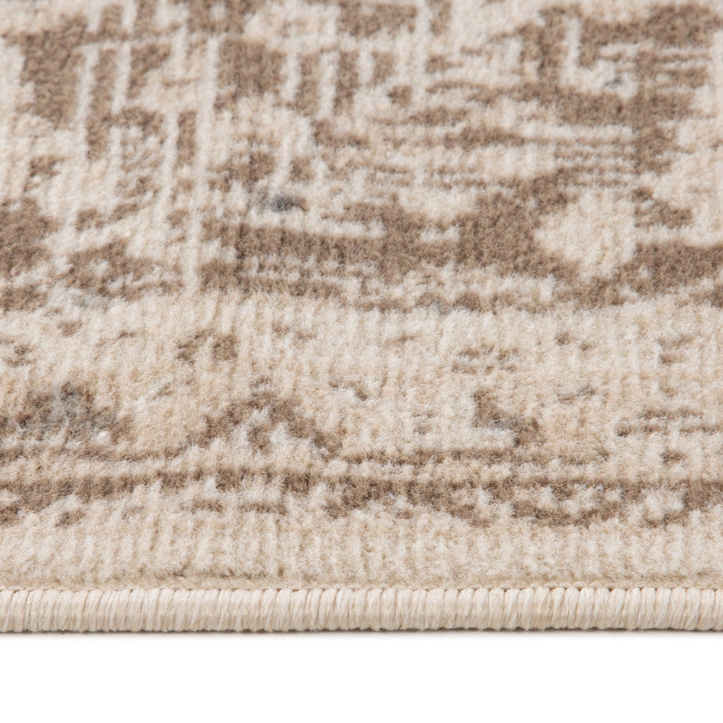 5' x 7' Cream Medallion Power Loom Area Rug