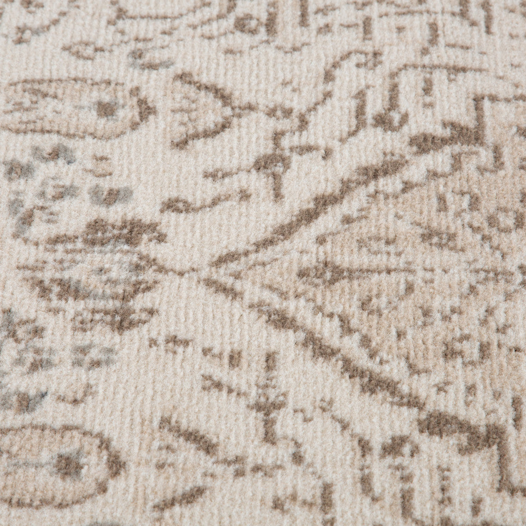 5' x 7' Cream Medallion Power Loom Area Rug