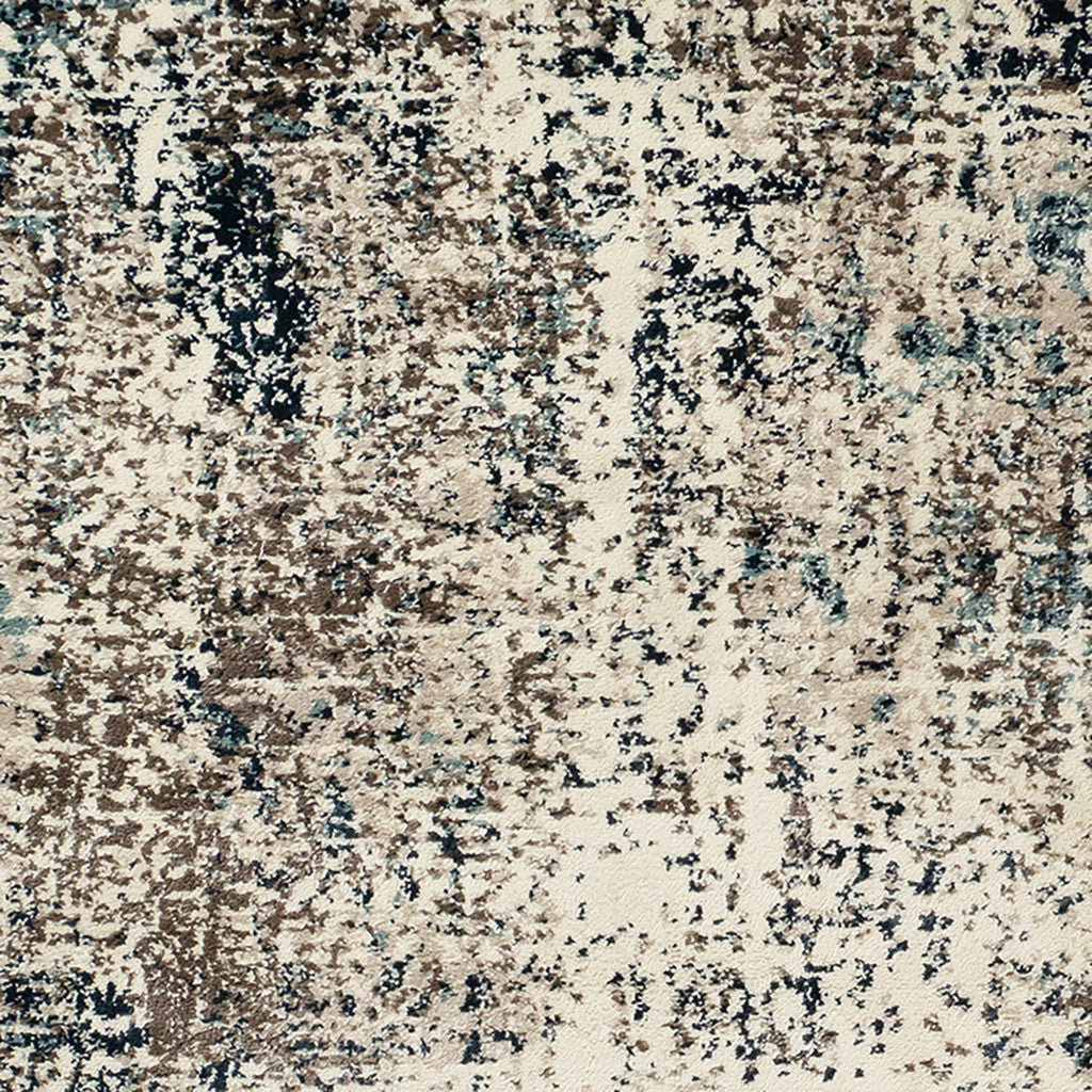 8' x 10' Blue Abstract Power Loom Area Rug