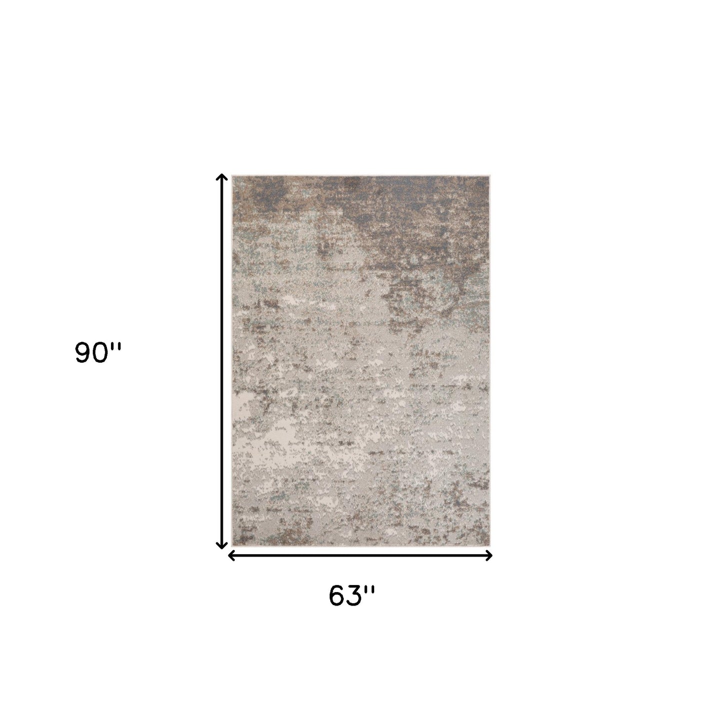 5' x 7' Gray Abstract Power Loom Area Rug