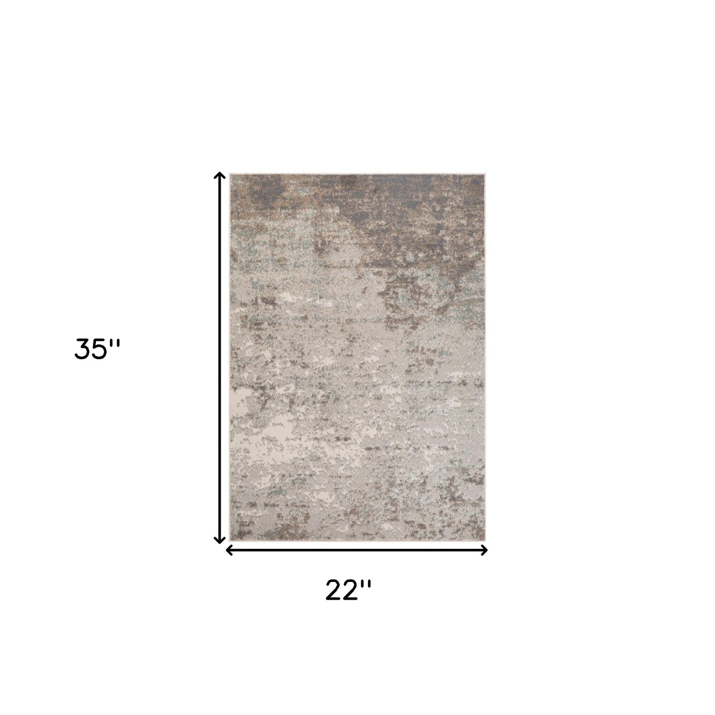 2' x 3' Gray Abstract Power Loom Area Rug
