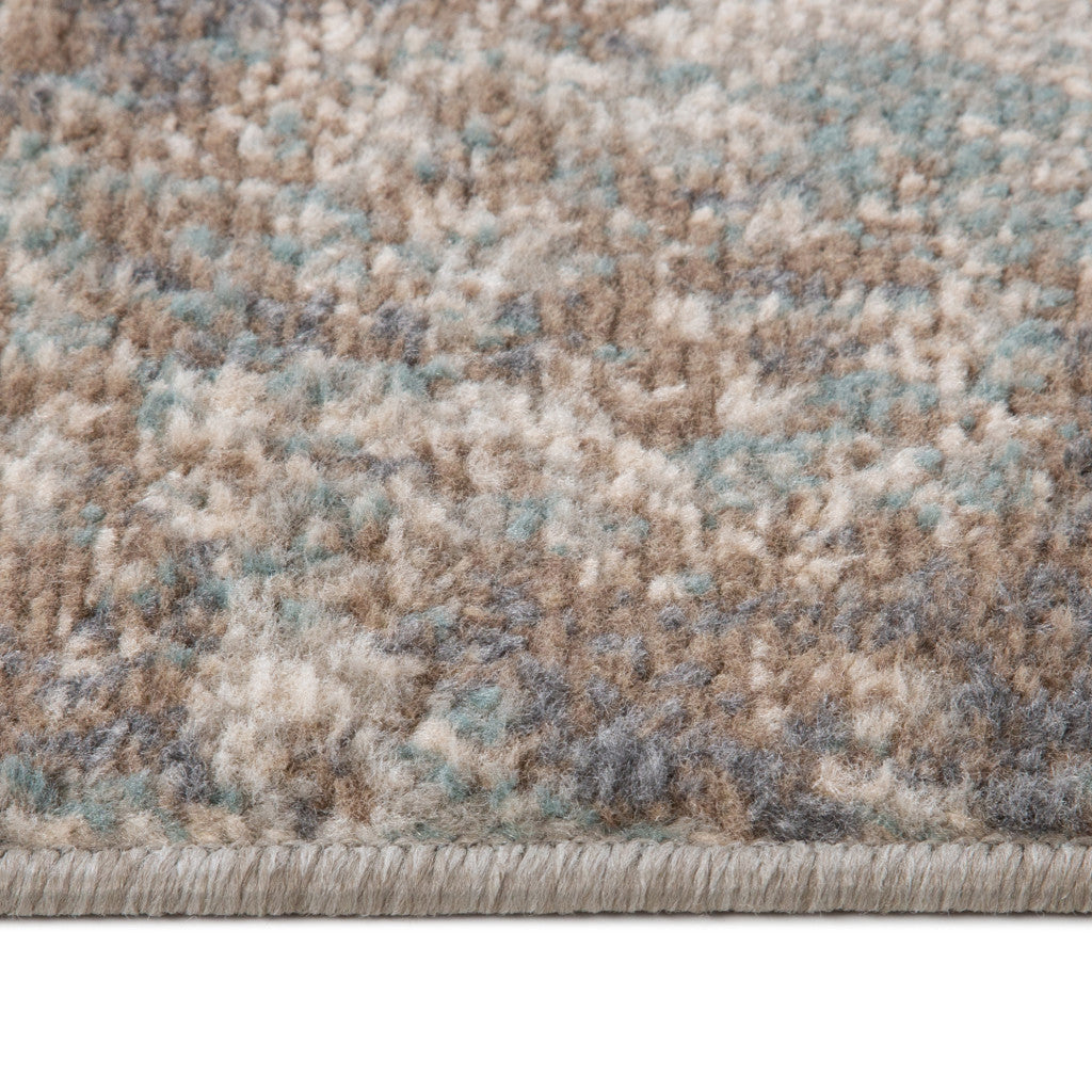 5' x 7' Brown Abstract Power Loom Area Rug
