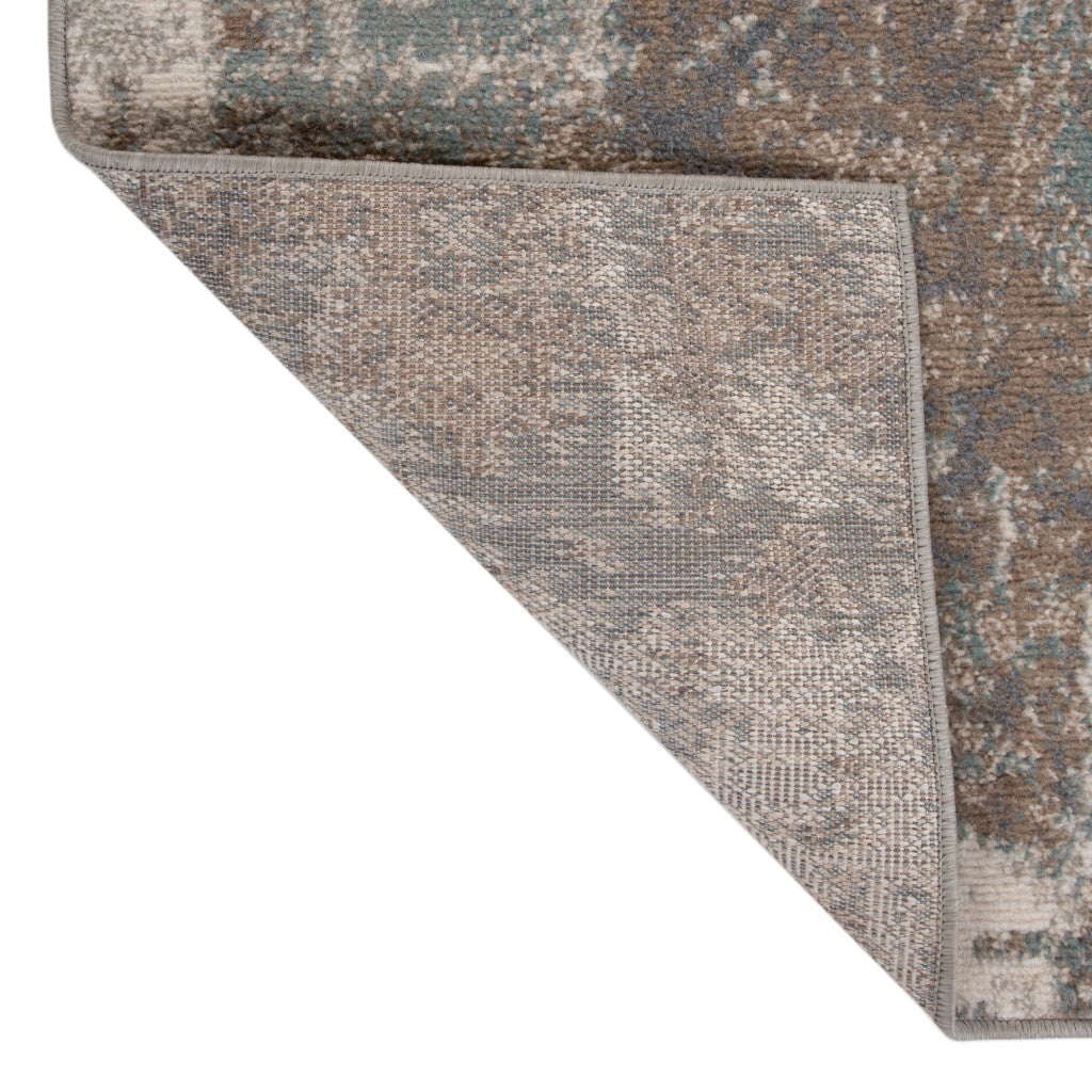 5' x 7' Brown Abstract Power Loom Area Rug