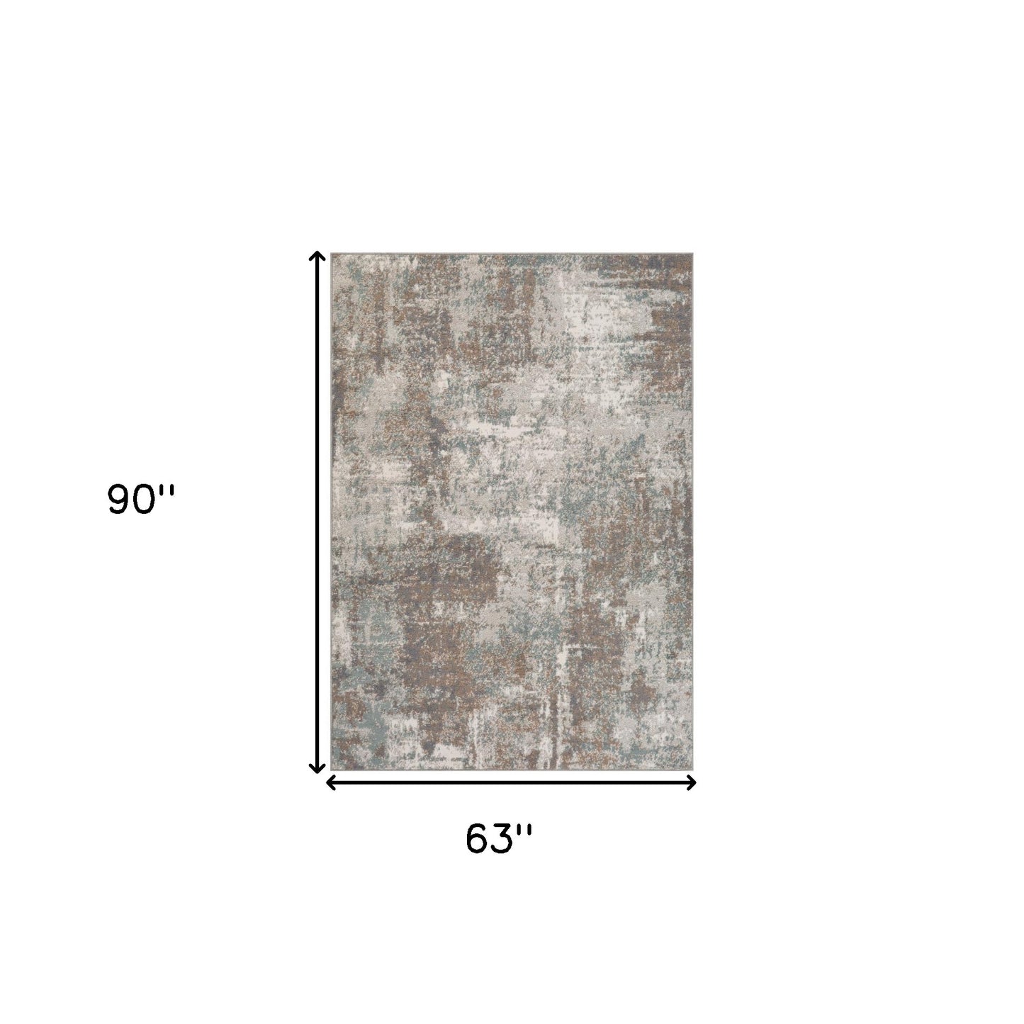 5' x 7' Brown Abstract Power Loom Area Rug