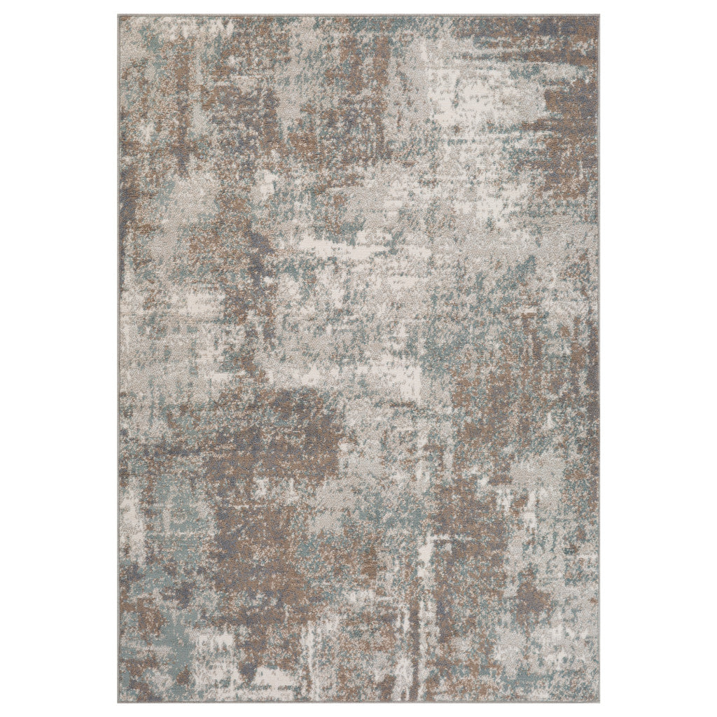 5' x 7' Brown Abstract Power Loom Area Rug