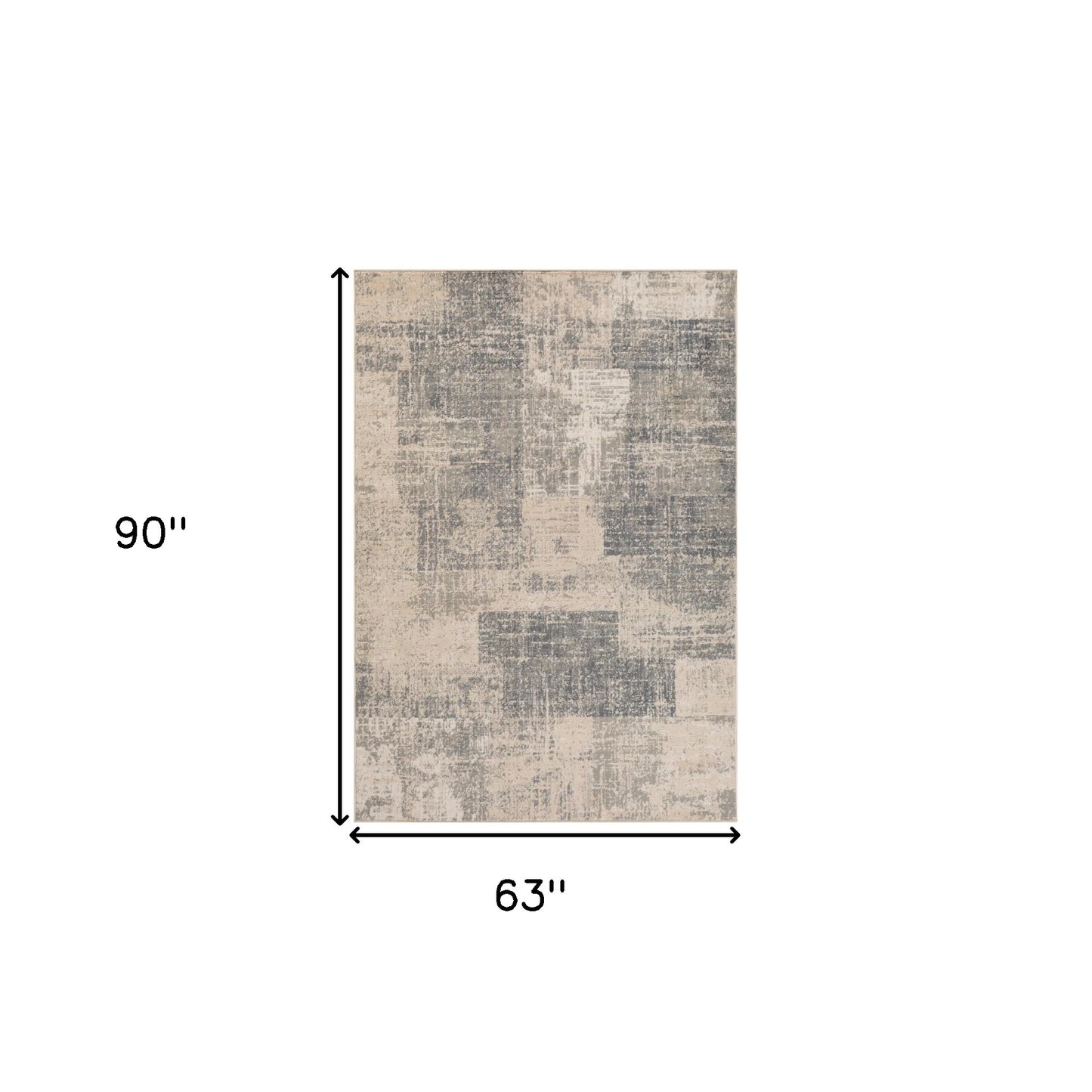 5' x 7' Light Blue Abstract Power Loom Area Rug