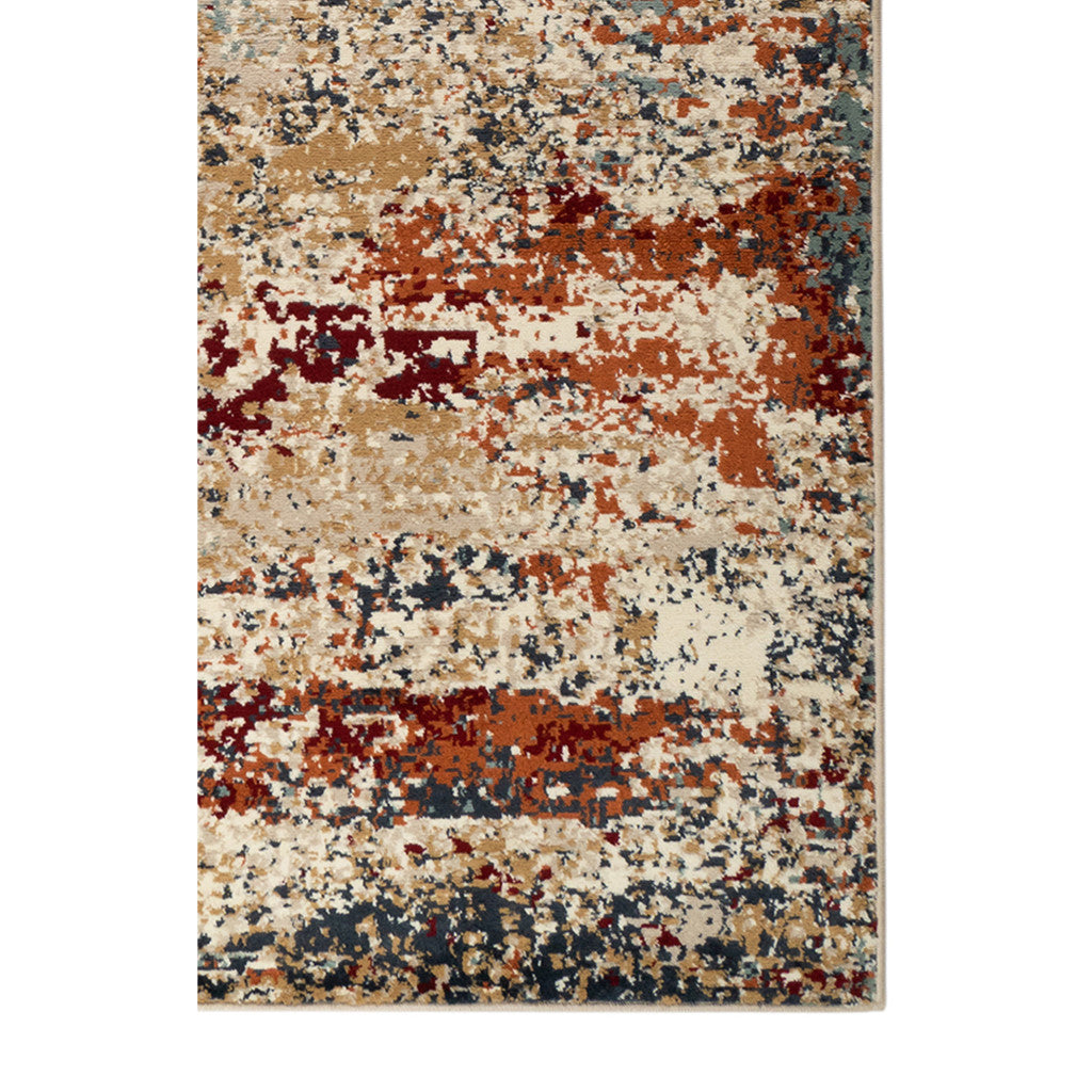 2' x 3' Orange Abstract Power Loom Area Rug
