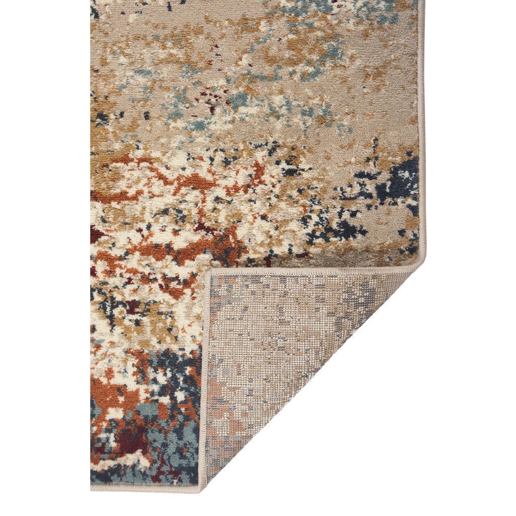 2' x 3' Orange Abstract Power Loom Area Rug