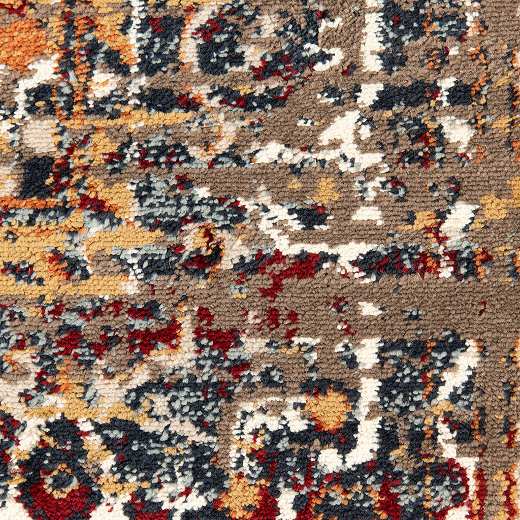 5' x 7' Red Medallion Power Loom Area Rug