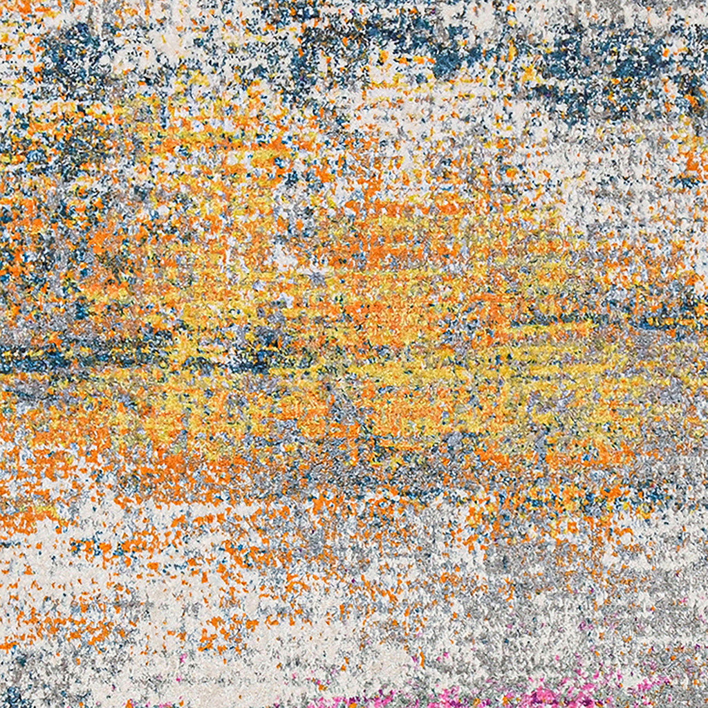 2' x 3' Pink and Orange Abstract Power Loom Area Rug