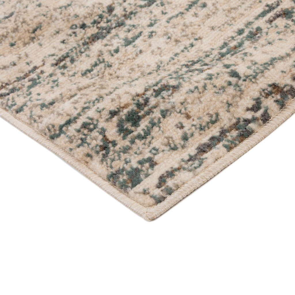 6' x 9' Ivory Striped Power Loom Area Rug