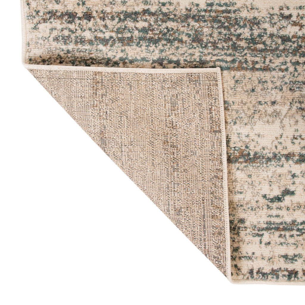6' x 9' Ivory Striped Power Loom Area Rug