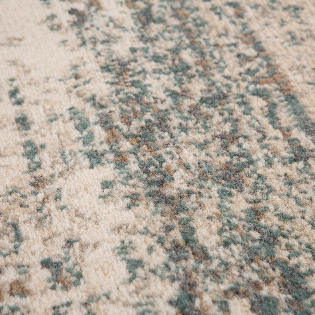 6' x 9' Ivory Striped Power Loom Area Rug