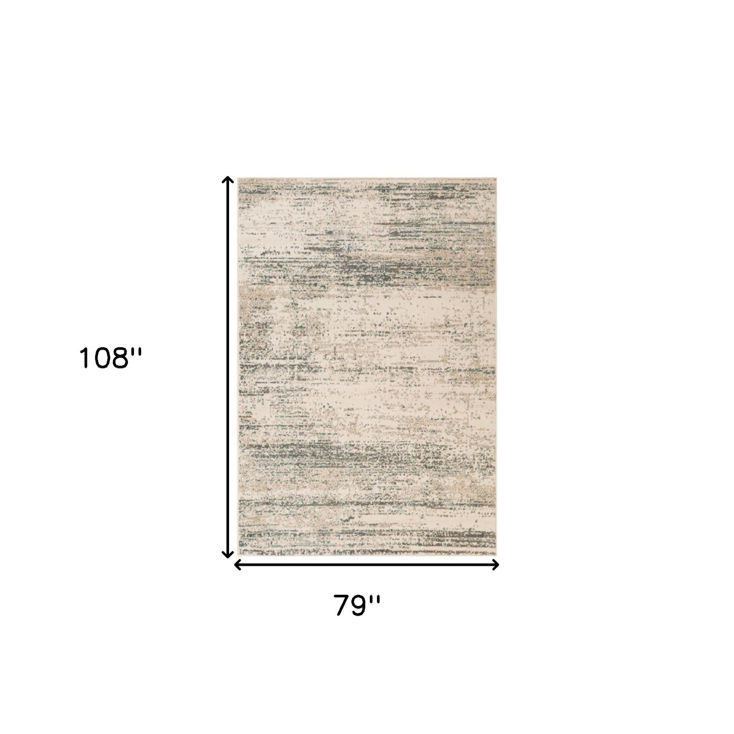 6' x 9' Ivory Striped Power Loom Area Rug
