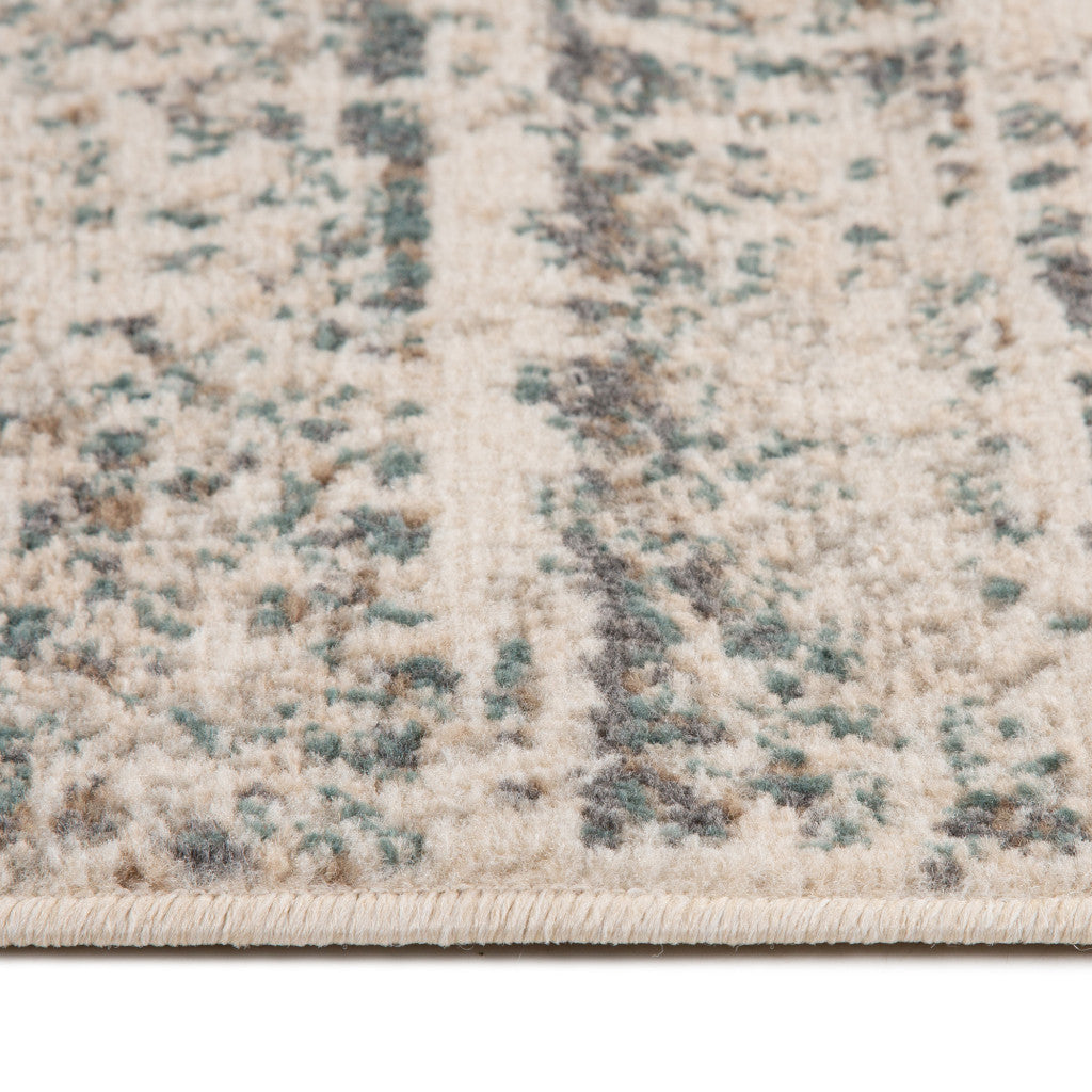 6' x 9' Ivory Striped Power Loom Area Rug