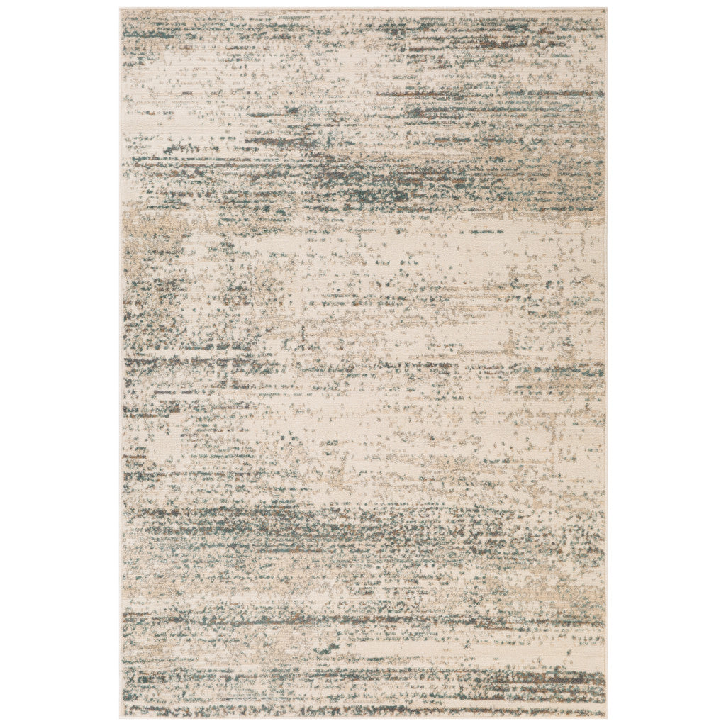 6' x 9' Ivory Striped Power Loom Area Rug
