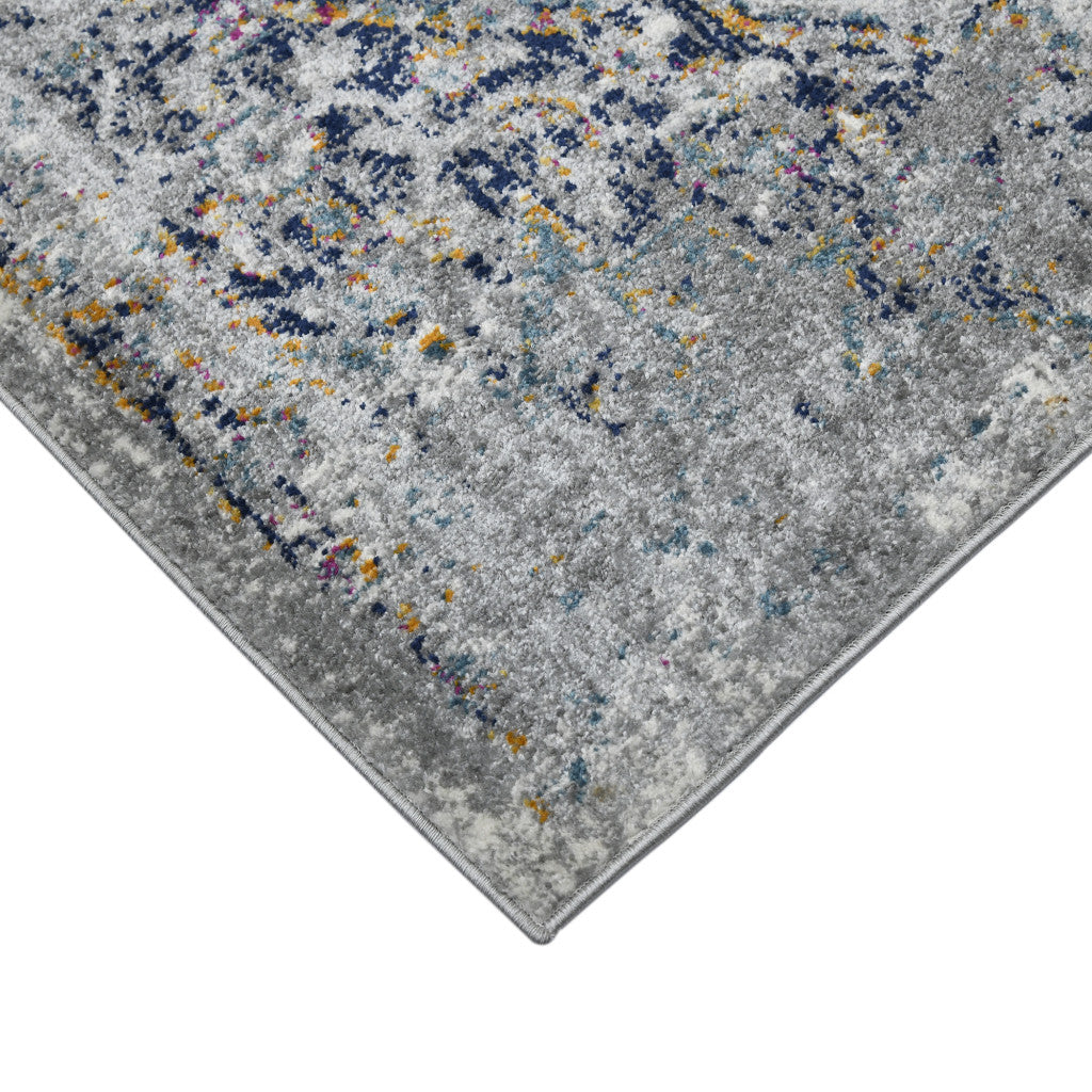 5' x 7' Gray Medallion Power Loom Area Rug