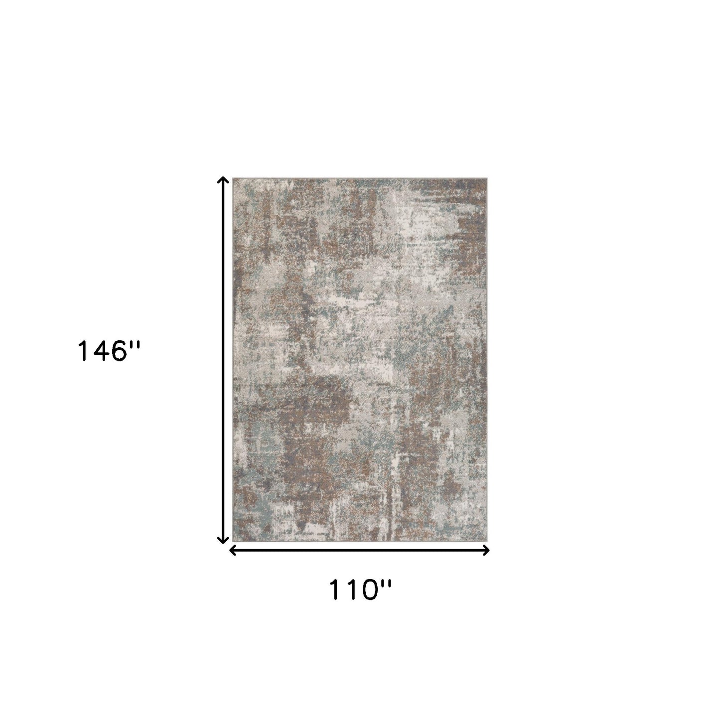 9' x 12' Brown Abstract Power Loom Area Rug