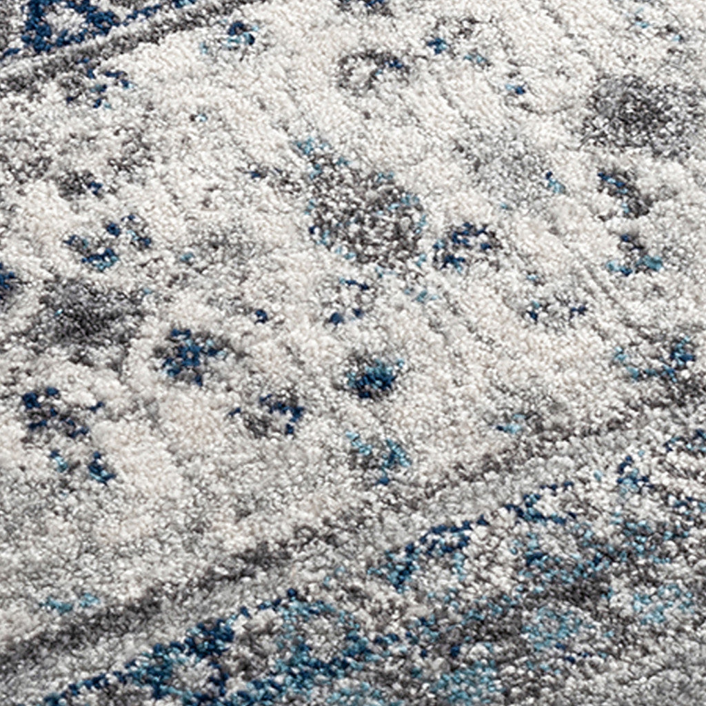 5' x 7' Gray Medallion Power Loom Area Rug