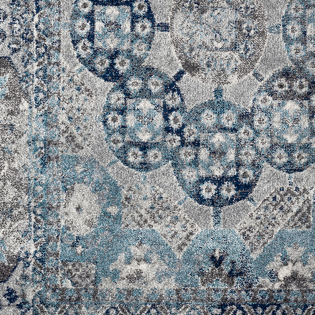 5' x 7' Gray Medallion Power Loom Area Rug