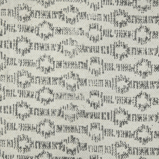 2' x 3' Gray and Ivory Geometric Flatweave Handmade Distressed Area Rug with Fringe