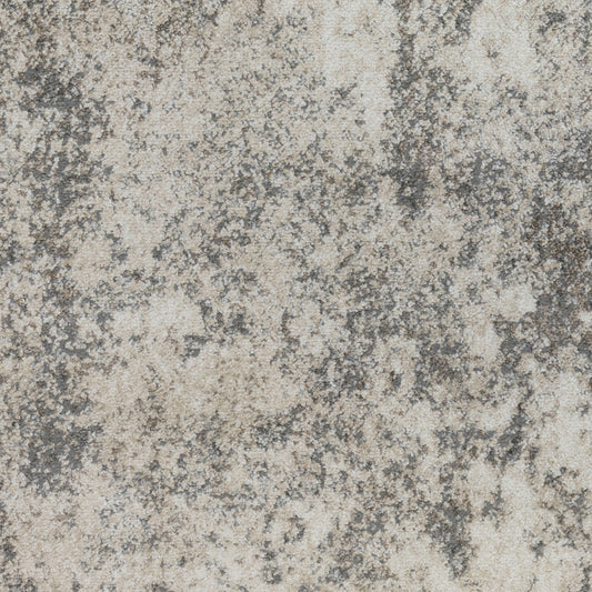 9' x 12' Gray and Beige Abstract Power Loom Area Rug