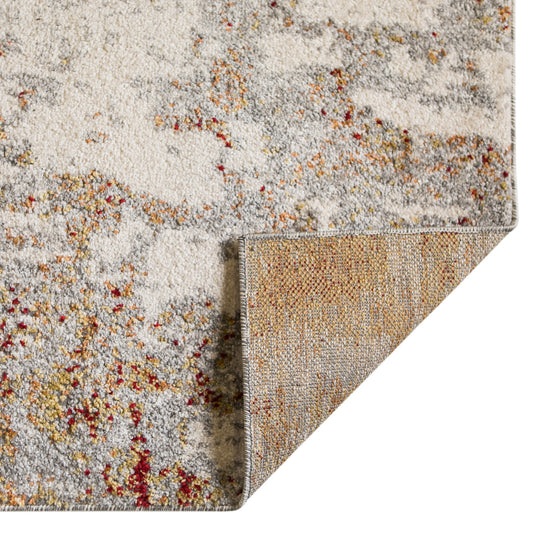 5' x 8' Gray and Red Abstract Power Loom Area Rug