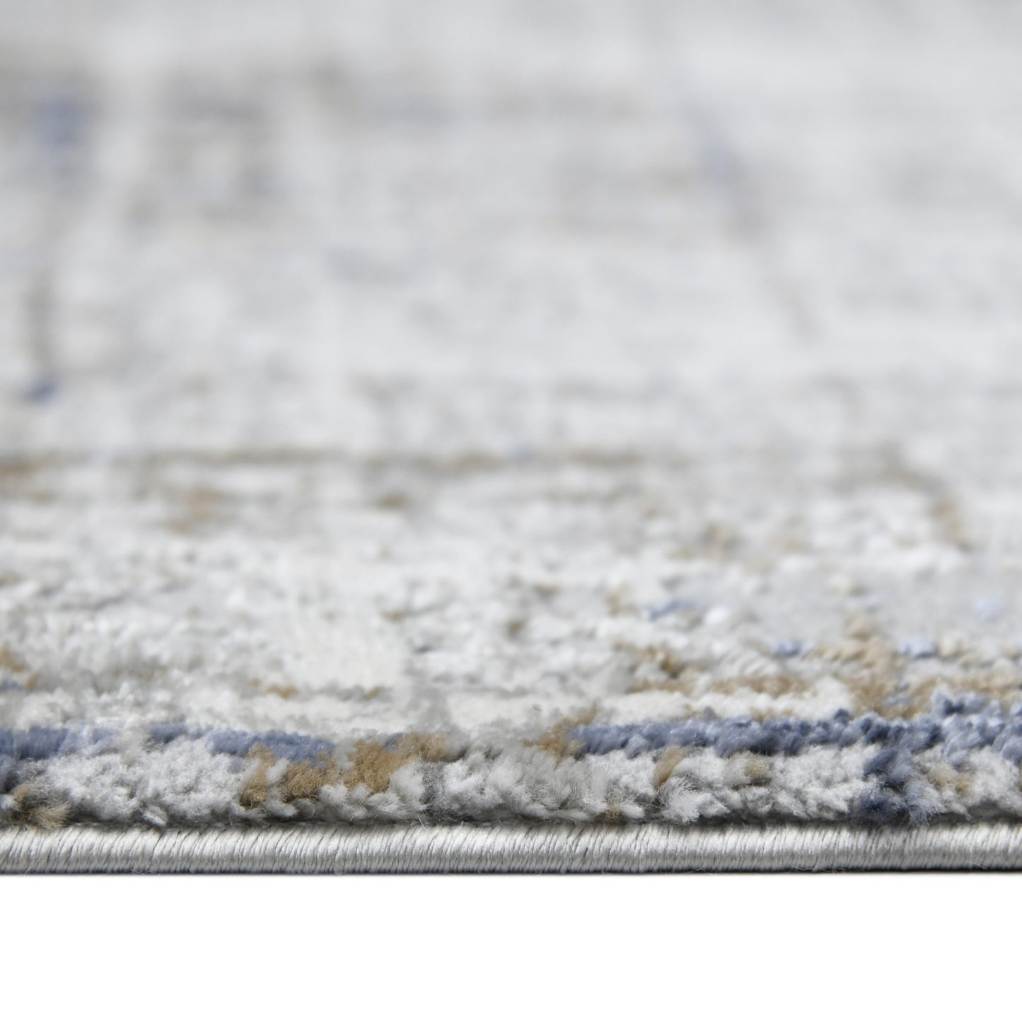5' x 8' Gray and Gold Abstract Power Loom Area Rug