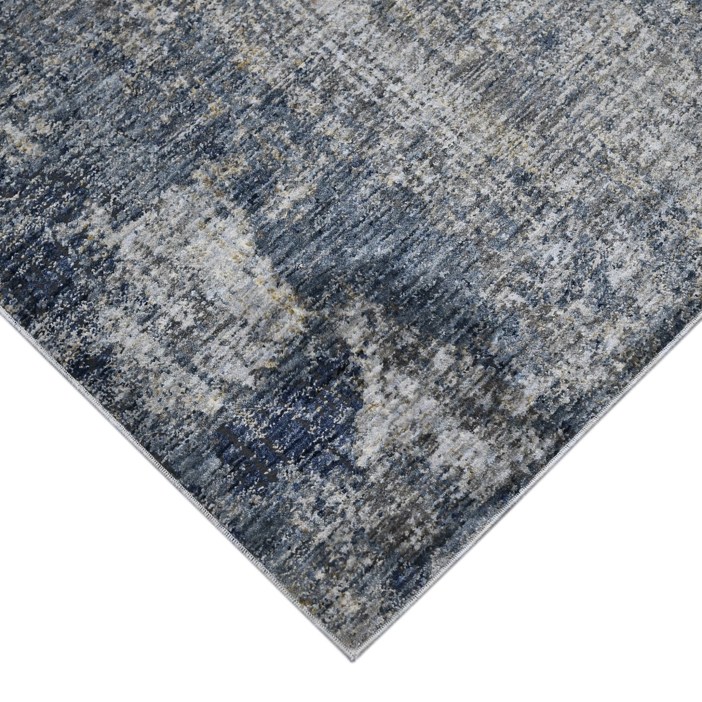 2' x 3' Gray and Orange Abstract Power Loom Area Rug