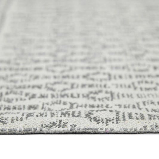 5' x 7' Gray Geometric Flatweave Handmade Distressed Area Rug With Fringe