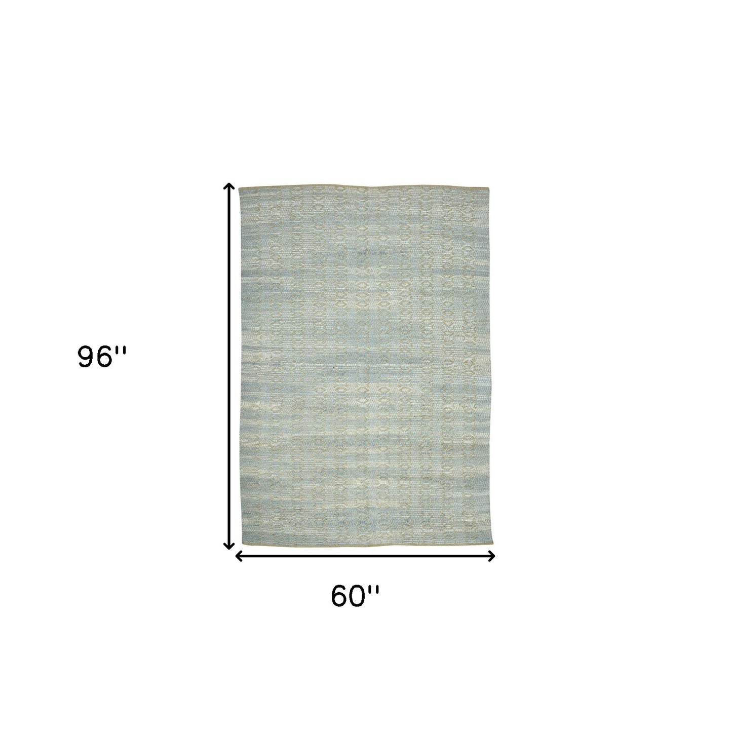 5' x 8' Blue and Brown Geometric Flatweave Handmade Area Rug
