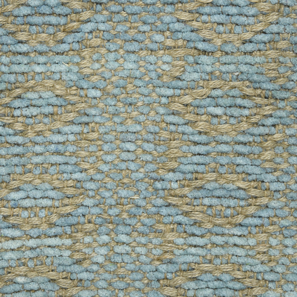5' x 8' Blue and Brown Geometric Flatweave Handmade Area Rug