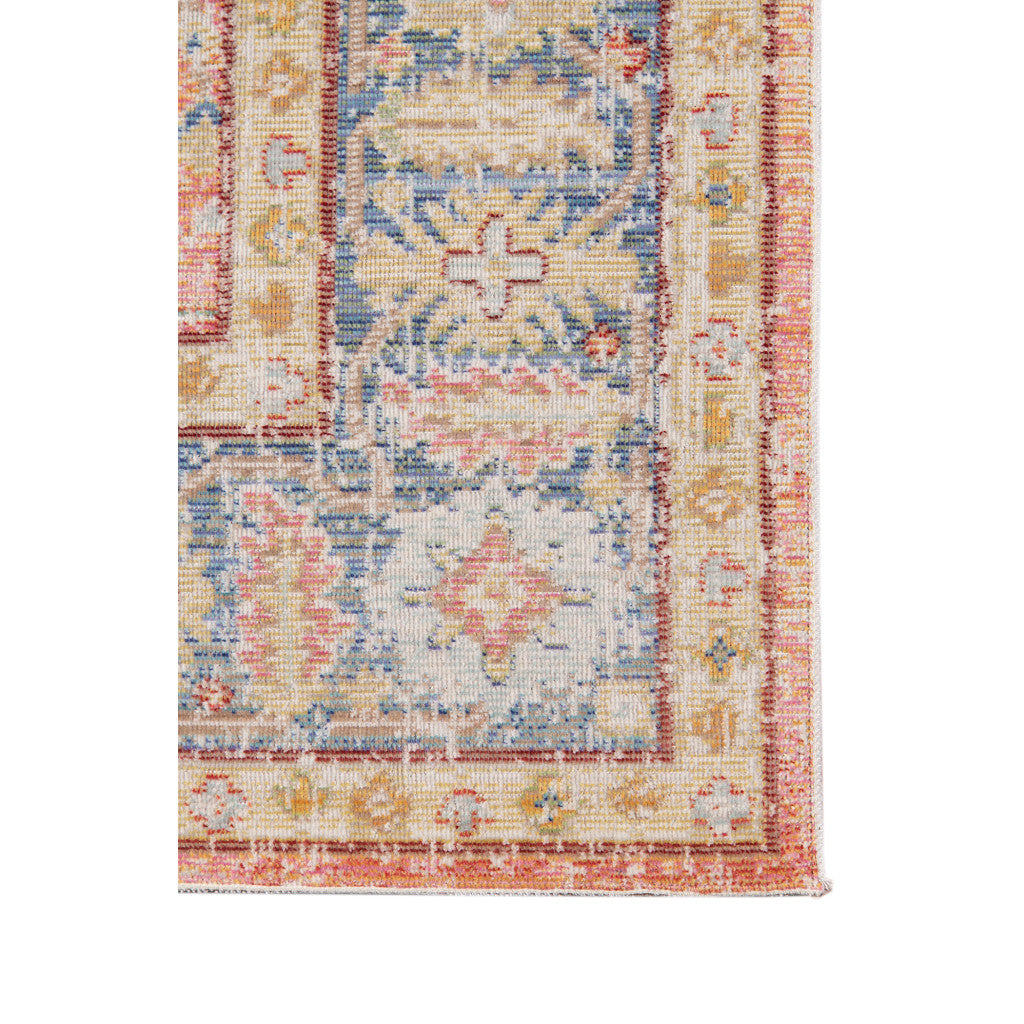 8' Coral Floral Power Loom Runner Rug